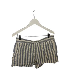 GAP Striped CREAM AND BLUE Linen Blend XL Women's Shorts W LINED POCKETS